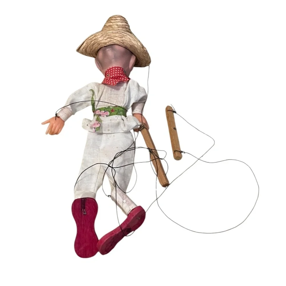 Vintage‎ Marionette Mexican Hand Puppet Doll.